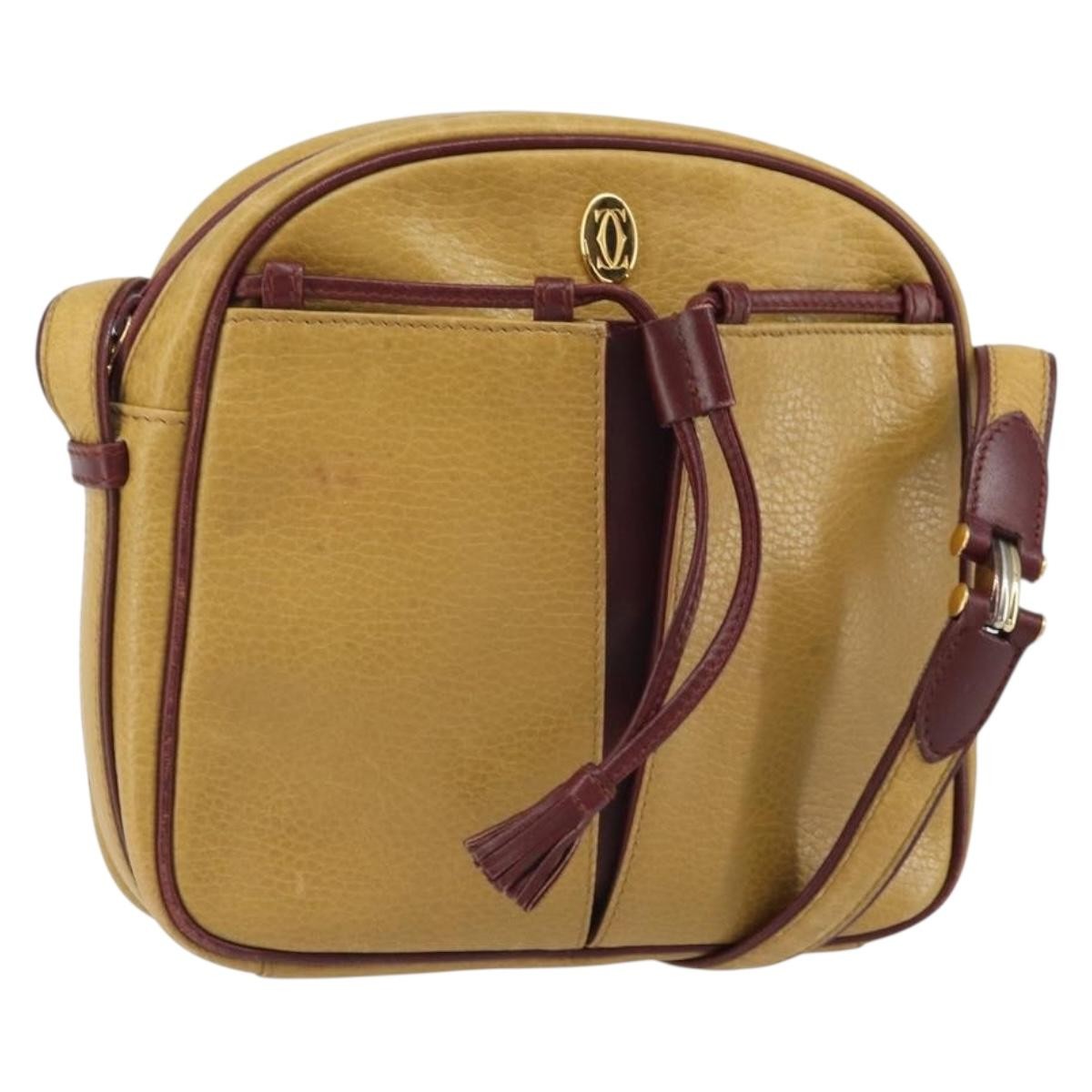 cartier Tasseled Must de Cartier Crossbody Bag Leather, YELLOW, LEATHER, Shoulder bag