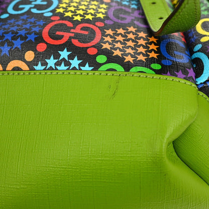 Gucci Double Pocket Belt Backpack Psychedelic Print GG Coated Canvas, MULTICOLOUR, CANVAS, Backpack