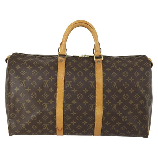Louis Vuitton Keepall Bag Monogram Canvas, BROWN, CANVAS, Travel bag