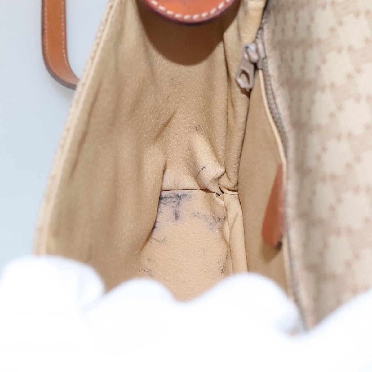 Celine Vintage Macadam Shoulder Bag Canvas and Leather, BEIGE, CANVAS, Shoulder bag