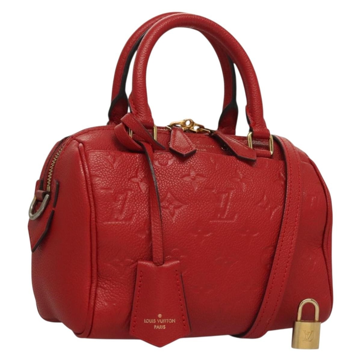 Louis Vuitton Speedy Bandouliere NM Bag Monogram Empreinte Leather, RED, LEATHER, Handbag
