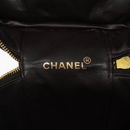 Chanel Vanity pouch Leather, BROWN, LEATHER, Toiletry Case