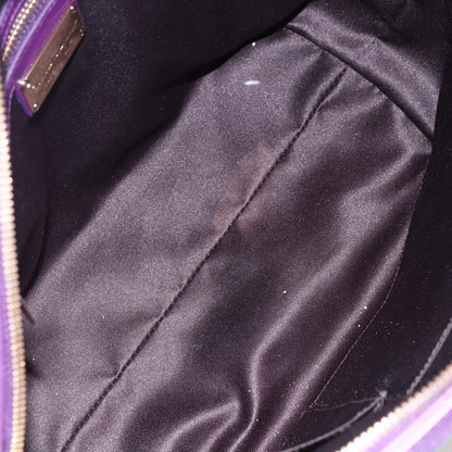 Salvatore Ferragamo Vintage Fiamma Satchel Leather, PURPLE, LEATHER, Handbag