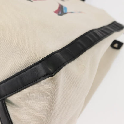 Valentino Garavani Grande Plage VLTN Tote Printed PVC with Leather, WHITE, CANVAS, Tote bag