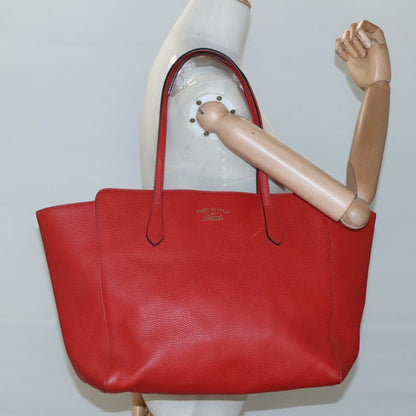 Gucci Swing Tote Leather, RED, LEATHER, Tote bag