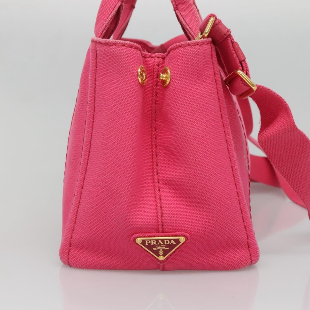 Prada Canapa Convertible Tote Canvas, PINK, CANVAS, Tote bag