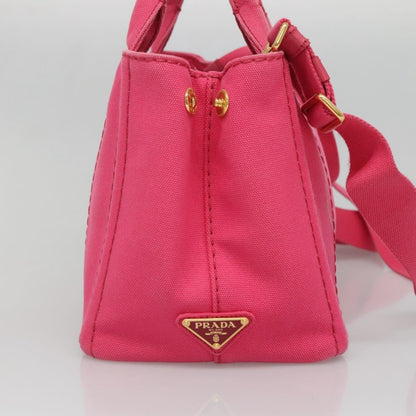 Prada Canapa Convertible Tote Canvas, PINK, CANVAS, Tote bag