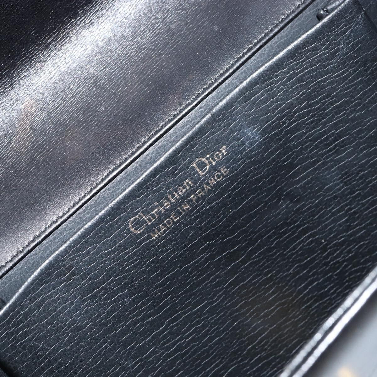 Christian Dior Vintage Chain Flap Shoulder Bag Leather, BLACK, LEATHER, Shoulder bag