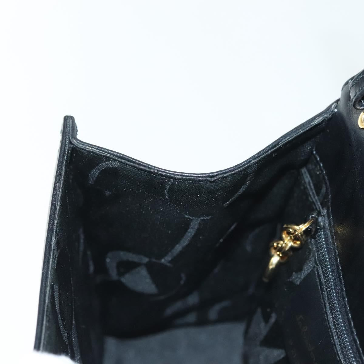 Salvatore Ferragamo Vintage Gancini Convertible Top Handle Bag Leather, BLACK, LEATHER, Handbag