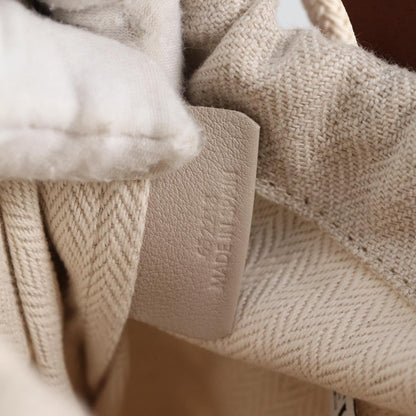 Loewe Anagram Drawstring Bucket Crossbody Bag Leather with Canvas, BEIGE, LEATHER, Crossbody bag