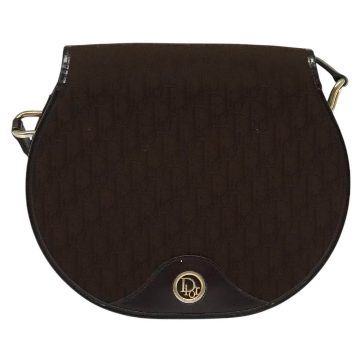 Christian Dior Vintage Trotter Flap Shoulder Bag Canvas, BROWN, CANVAS, Shoulder bag