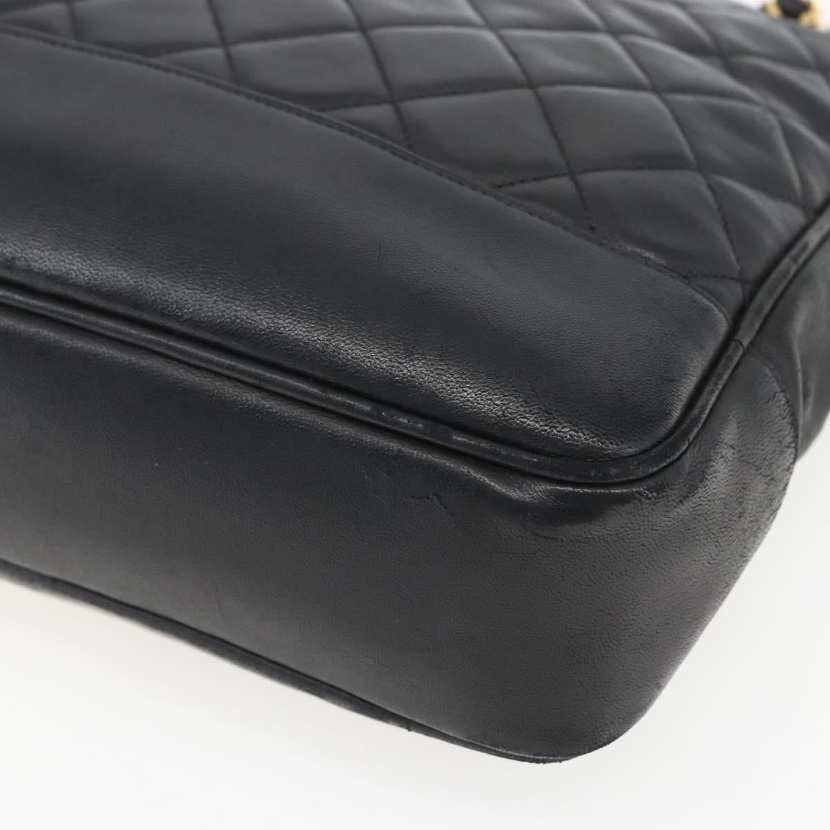 Chanel Vintage Shopping Tote Quilted Lambskin, BLACK, LEATHER, Tote bag