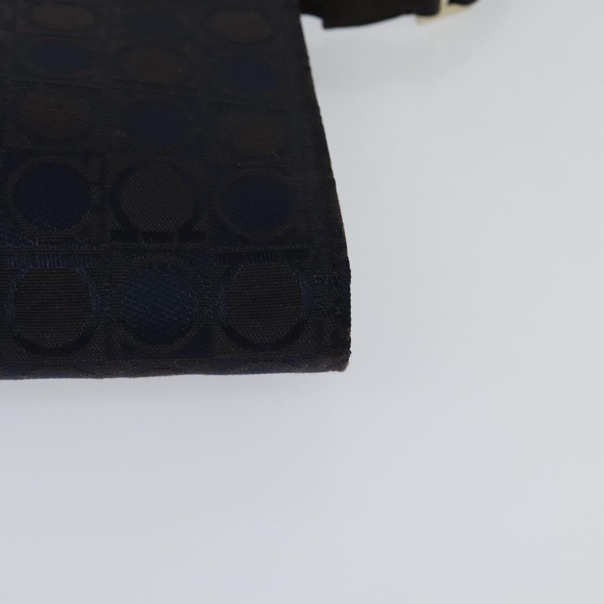 Salvatore Ferragamo Gancini handbag Canvas, NAVY, CANVAS, Handbag