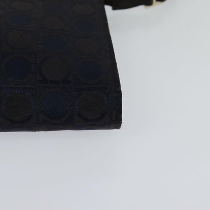 Salvatore Ferragamo Gancini handbag Canvas, NAVY, CANVAS, Handbag