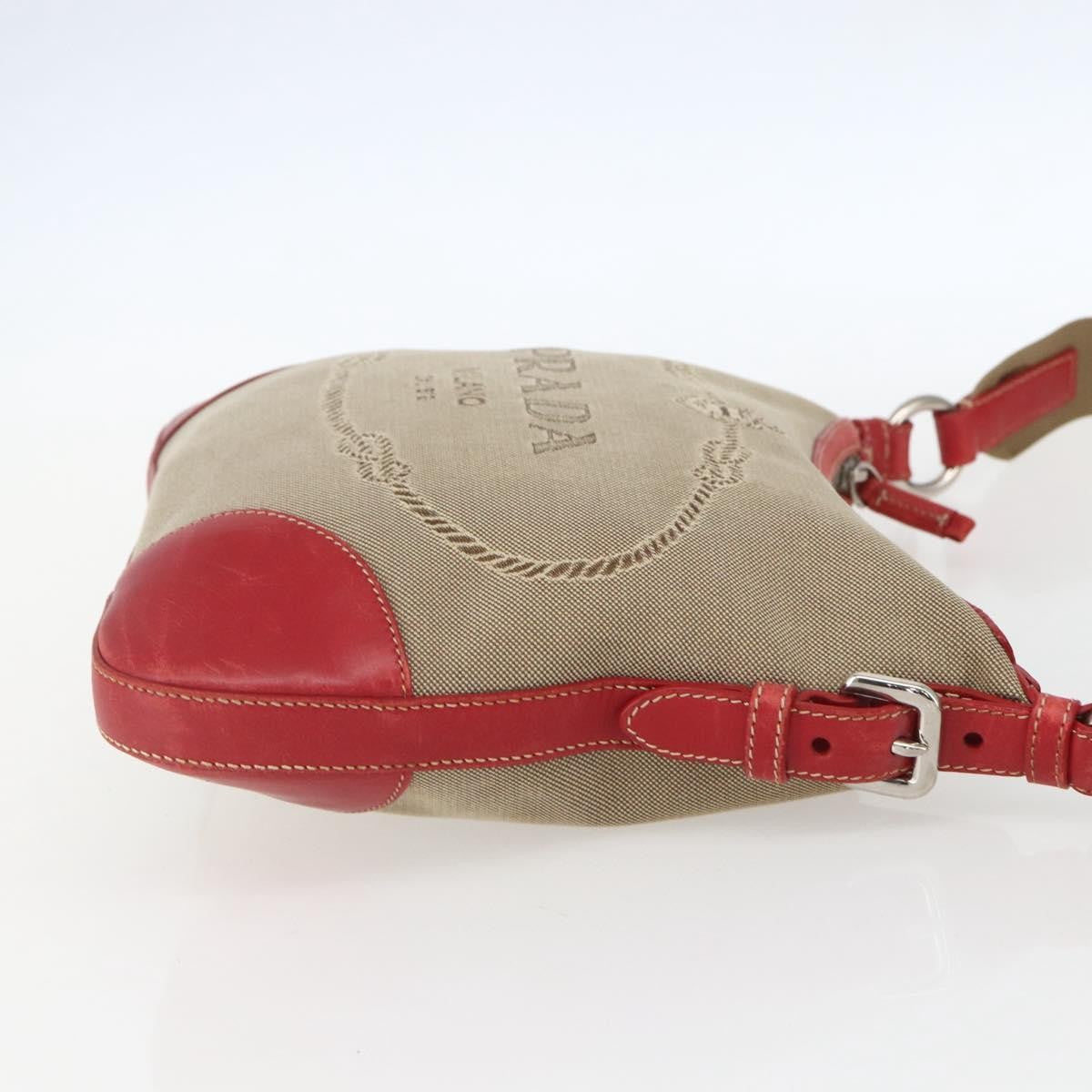 Prada Logo Zip Crossbody Bag Canvas, BEIGE, CANVAS, Shoulder bag