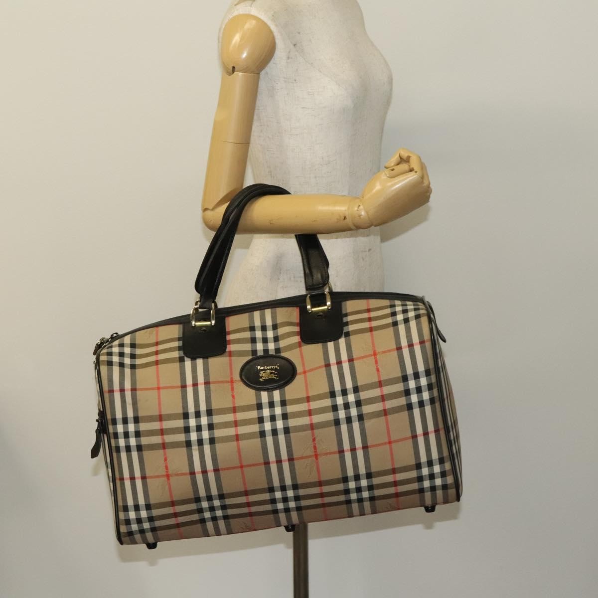 Burberry Nova check boston bag Canvas, BEIGE, CANVAS, Travel bag