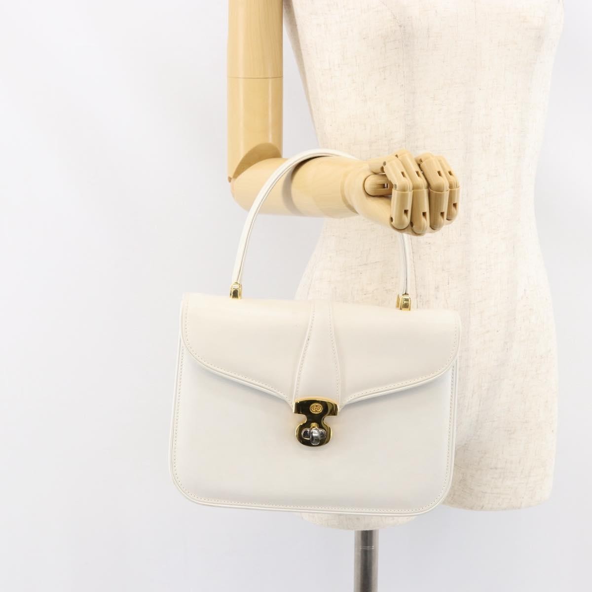 Gucci Vintage Handbag Leather, WHITE, LEATHER, Handbag