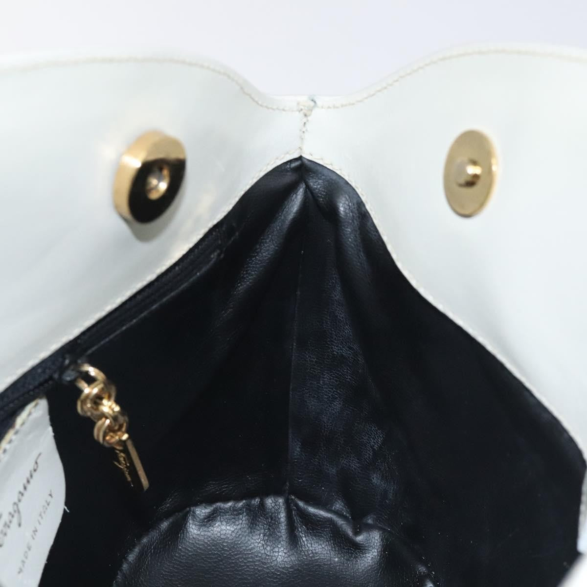 Salvatore Ferragamo Shoulder Bag Leather, WHITE, LEATHER, Shoulder bag