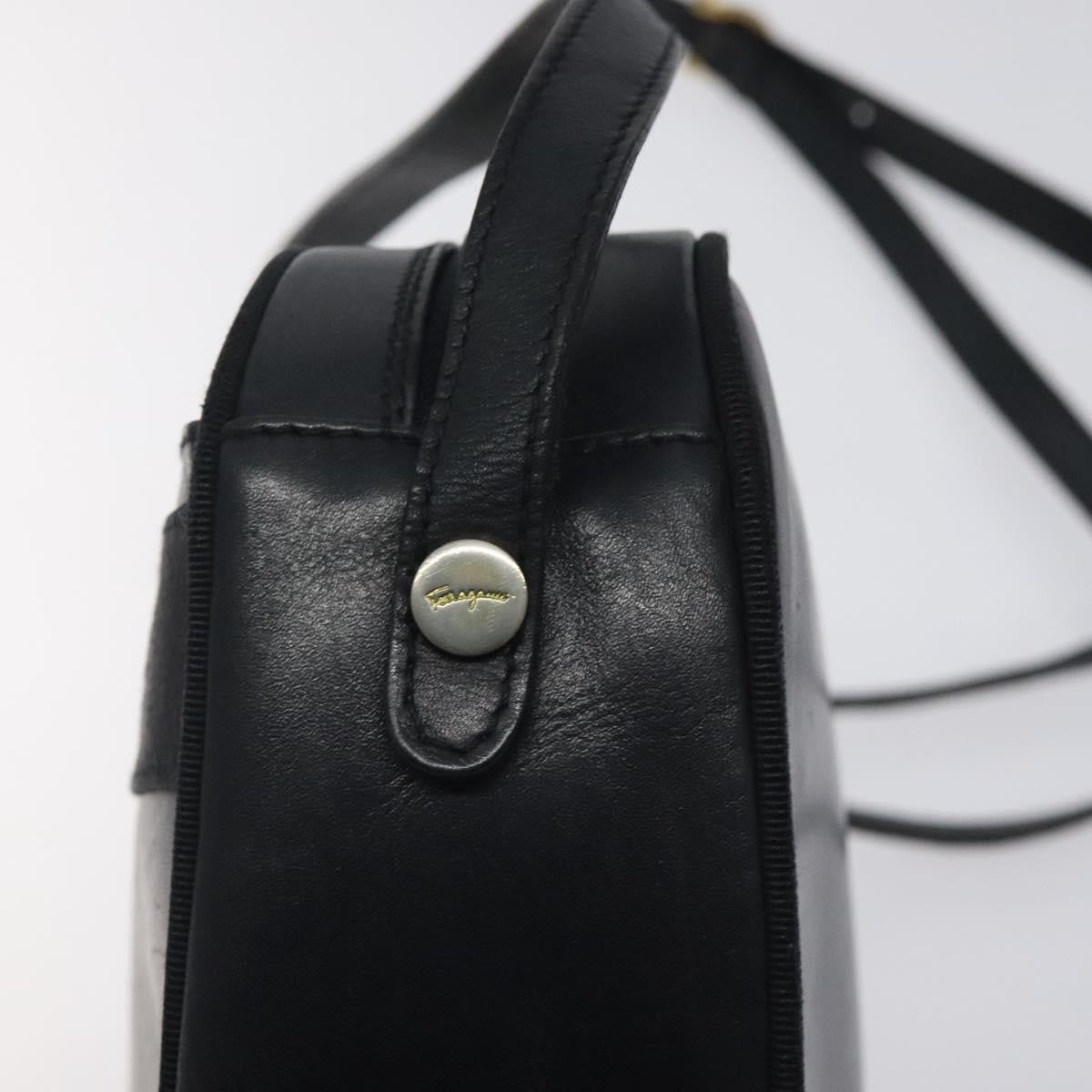 Salvatore Ferragamo Vala Shoulder Bag Leather, NAVY, LEATHER, Shoulder bag