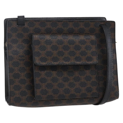 Celine Vintage Macadam Shoulder Bag Canvas, BLACK, CANVAS, Shoulder bag