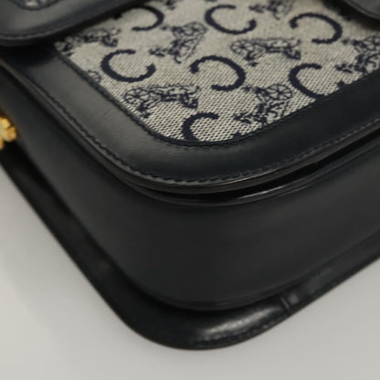 Celine C Sulky Shoulder bag Canvas and Leather, NAVY, CANVAS, Shoulder bag