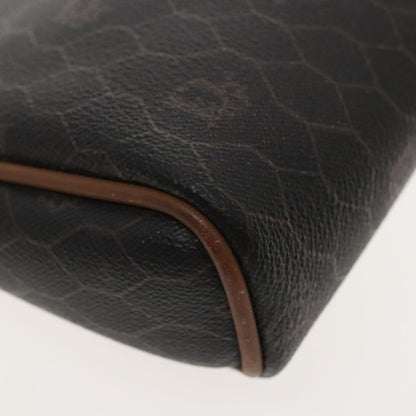 Christian Dior Vintage Honeycomb Zip Pouch Coated Canvas, BLACK, PVC, Clutche & pouche