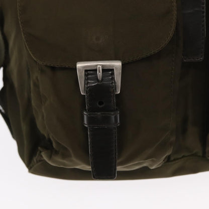 Prada Double Front Pocket Backpack Tessuto, KHAKI, NYLON, Backpack