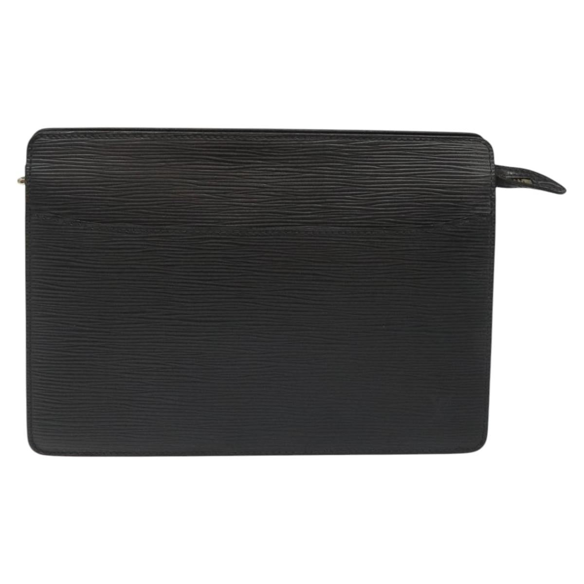 Louis Vuitton Pochette Homme Epi Leather, BLACK, LEATHER, Clutche & pouche