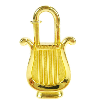 Hermes Harp Cadena Padlock 1996 Limited Metal Design, GOLD, GOLD, Charms and Keychains