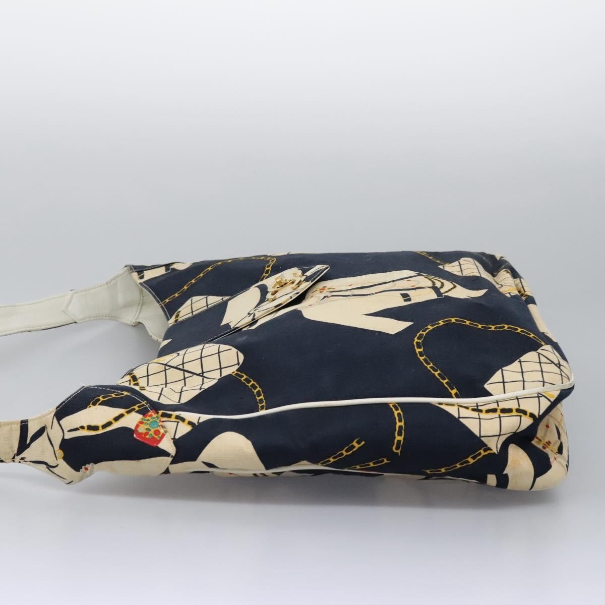 Chanel Miss Mademoiselle Shoulderbag Canvas, NAVY, CANVAS, Shoulder bag