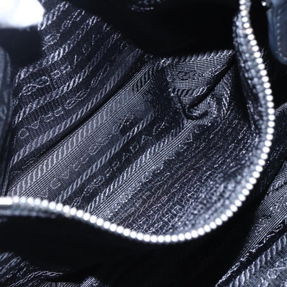 Prada Pushlock Shoulder Bag Leather, BLACK, LEATHER, Shoulder bag