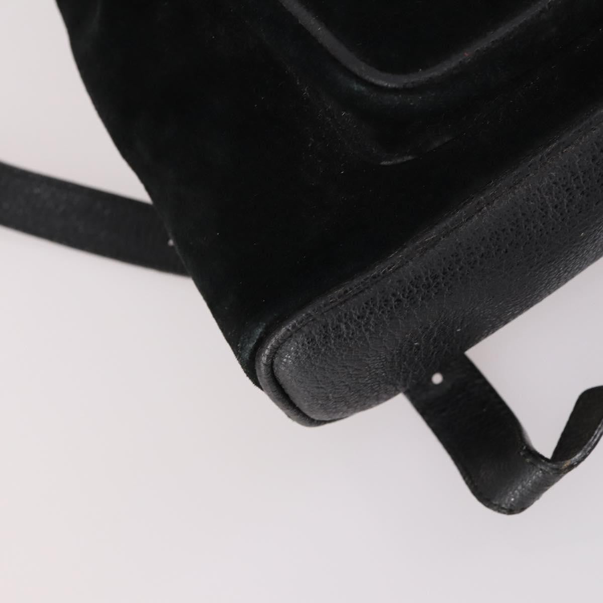 Gucci Vintage Bamboo Backpack Suede, BLACK, SUEDE, Backpack