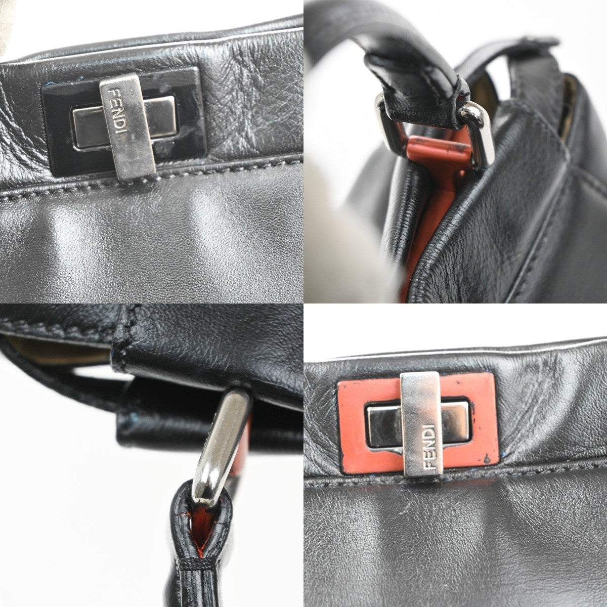 Fendi Peekaboo Bag Leather, BLACK, LEATHER, Handbag