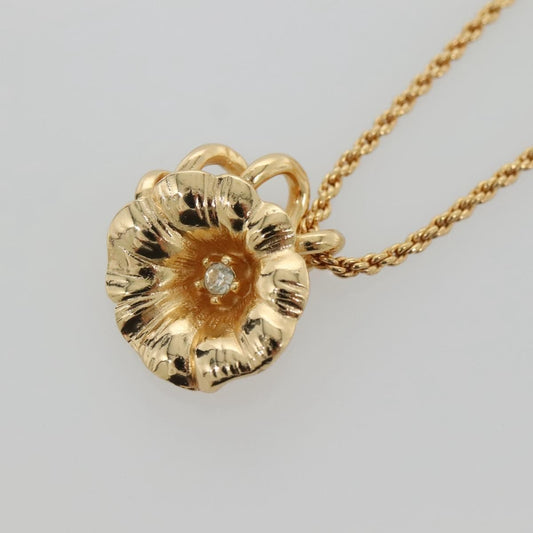 Christian Dior Logo Flower Necklace Metal, GOLD, METAL, Necklace