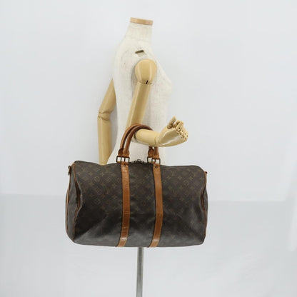 Louis Vuitton Keepall Bag Monogram Canvas, BROWN, CANVAS, Travel bag