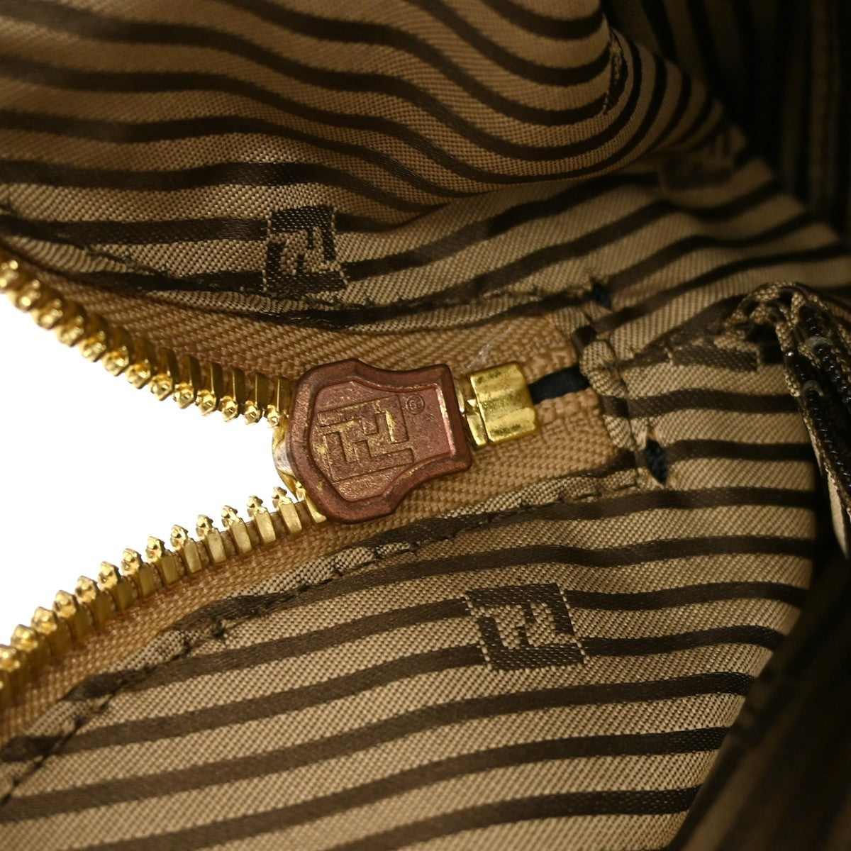 Fendi Chameleon Satchel Leather, BROWN, LEATHER, Handbag