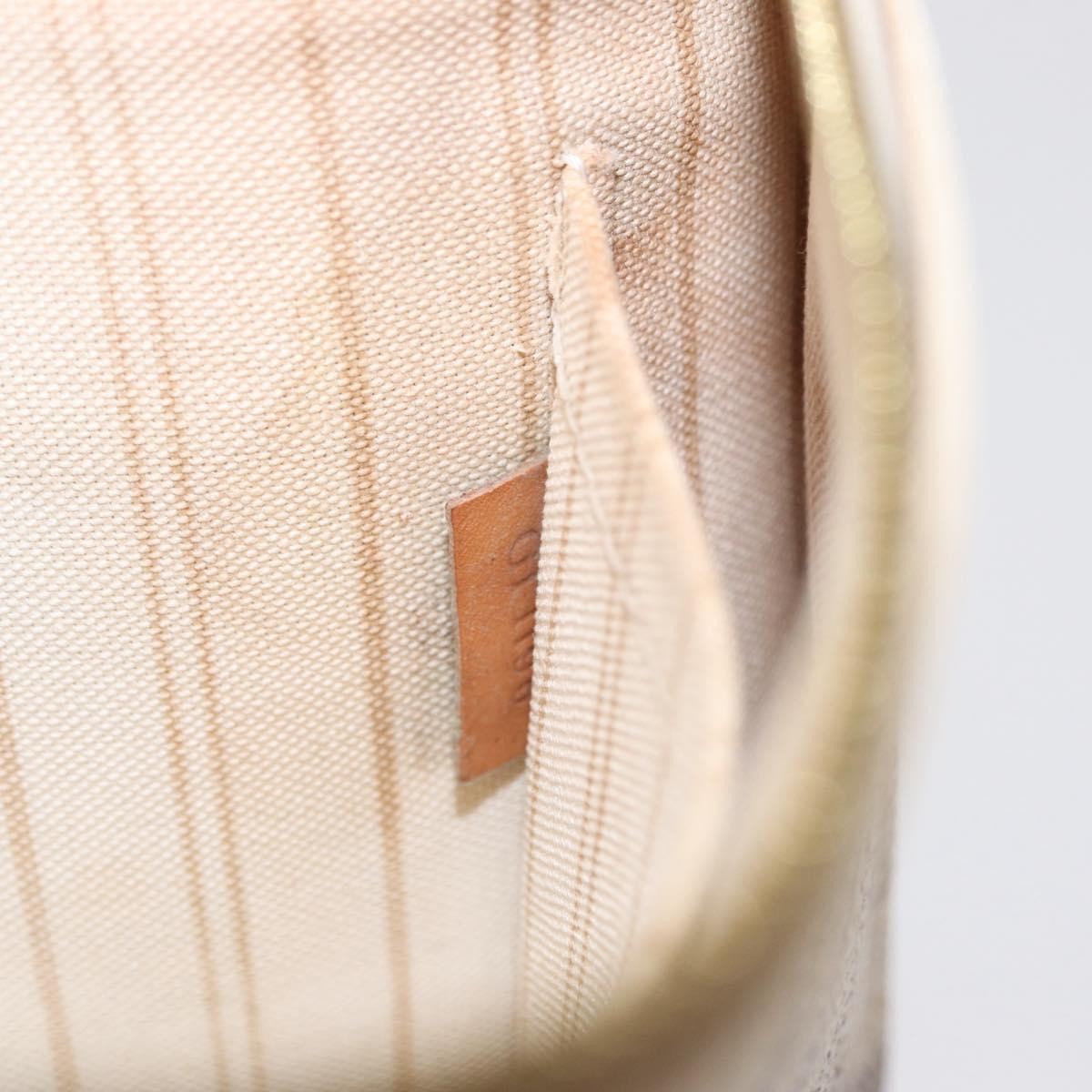 Louis Vuitton Neverfull Pochette Damier, WHITE, CANVAS, Clutche & pouche