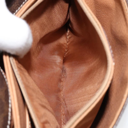 Celine Vintage Macadam Shoulder Bag Canvas and Leather, BROWN, CANVAS, Shoulder bag