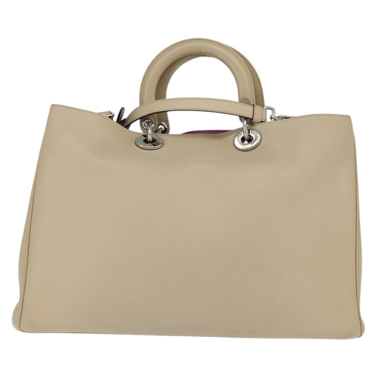 Christian Dior Diorissimo Tote Smooth Calfskin, BEIGE, LEATHER, Tote bag