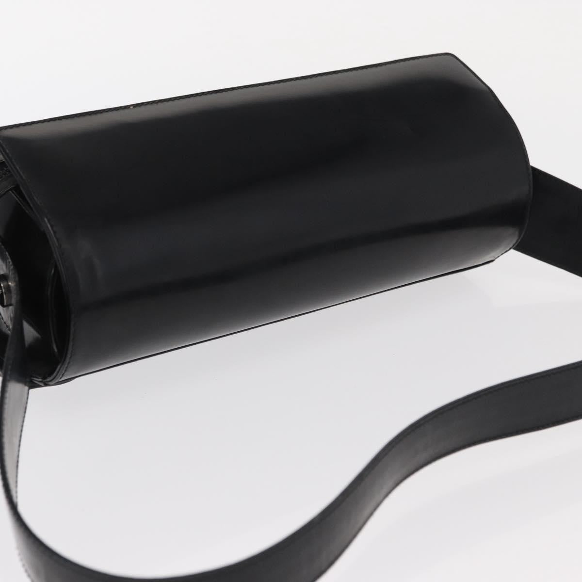 Salvatore Ferragamo Gancini Shoulder Bag Leather, BLACK, LEATHER, Shoulder bag