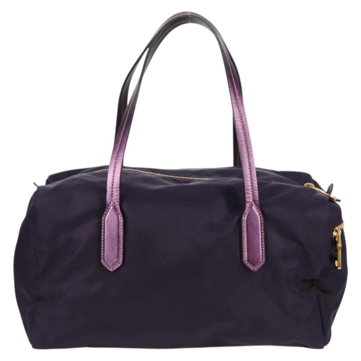 Prada Vintage Boston Bag Nylon, PURPLE, NYLON, Bag