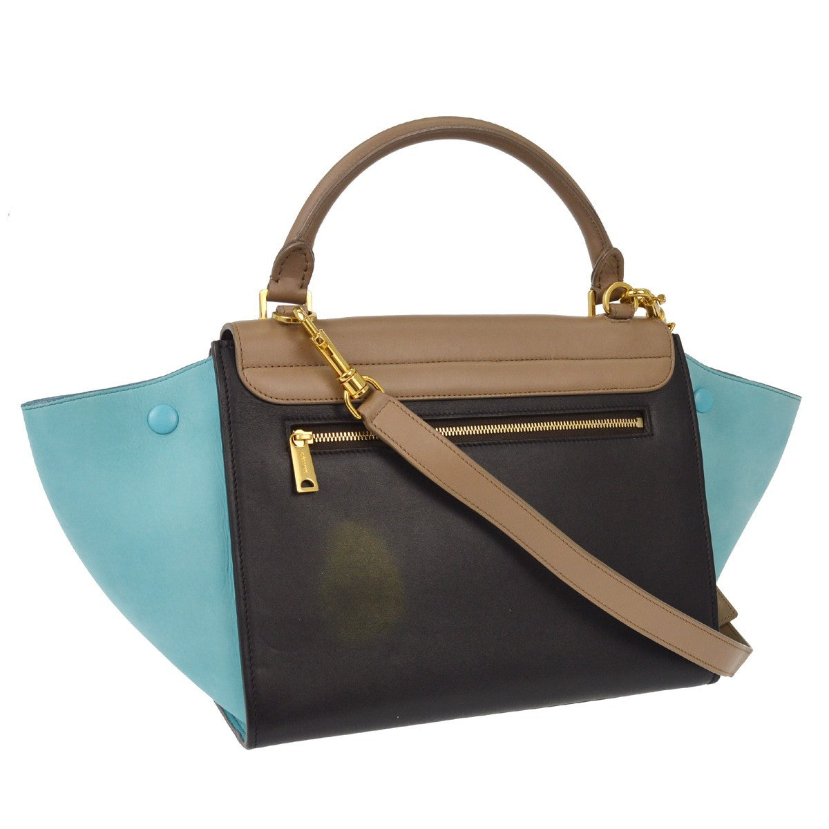 Celine Tricolor Trapeze Bag Leather, MULTICOLOUR, LEATHER, Handbag