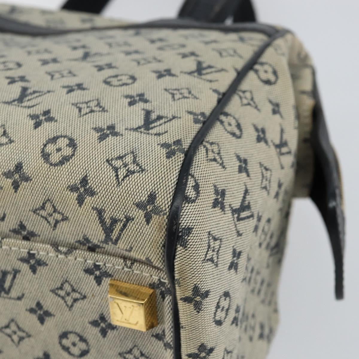 Louis Vuitton Josephine Handbag Mini Lin, BLUE, CANVAS, Handbag