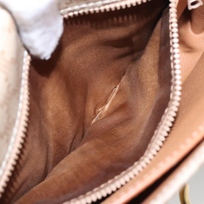 Celine Vintage Macadam Shoulder Bag Canvas and Leather, Beige, Canvas, Shoulder Bag