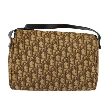 Christian Dior Vintage Trotter Flap Shoulder Bag Canvas, BROWN, CANVAS, Shoulder bag