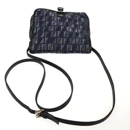 Fendi Vintage Flap Crossbody Bag Zucchino Denim, BLUE, DENIM_JEANS, Shoulder bag