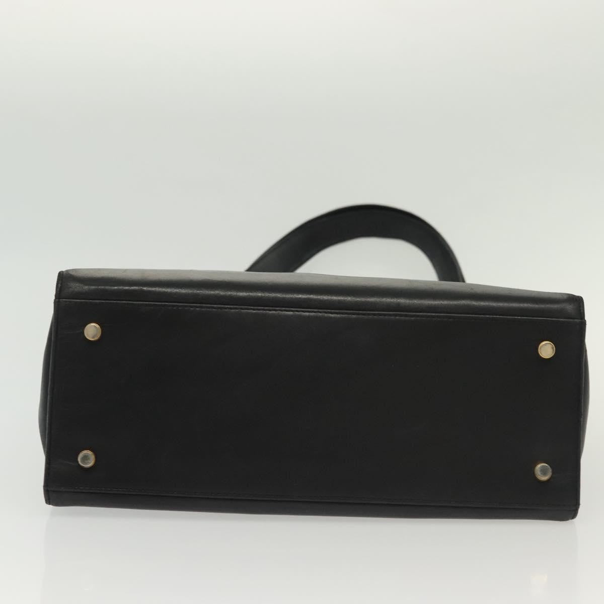 Salvatore Ferragamo Gancini Shoulder Bag Leather, BLACK, LEATHER, Shoulder bag