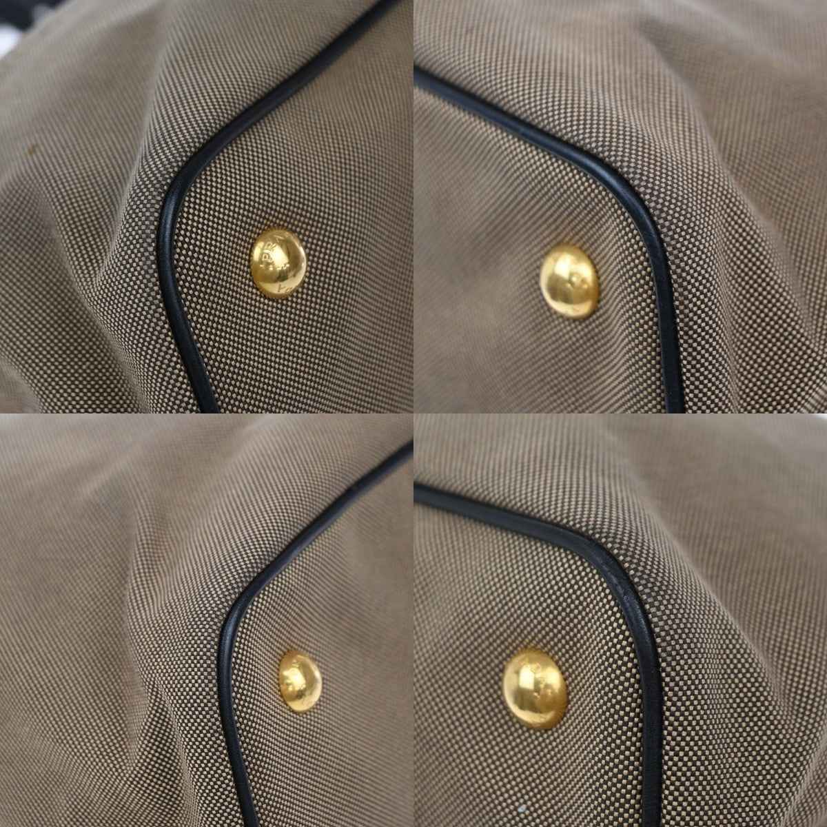 Prada Logo Convertible Tote Canvas with Leather, BROWN, CANVAS, Tote bag