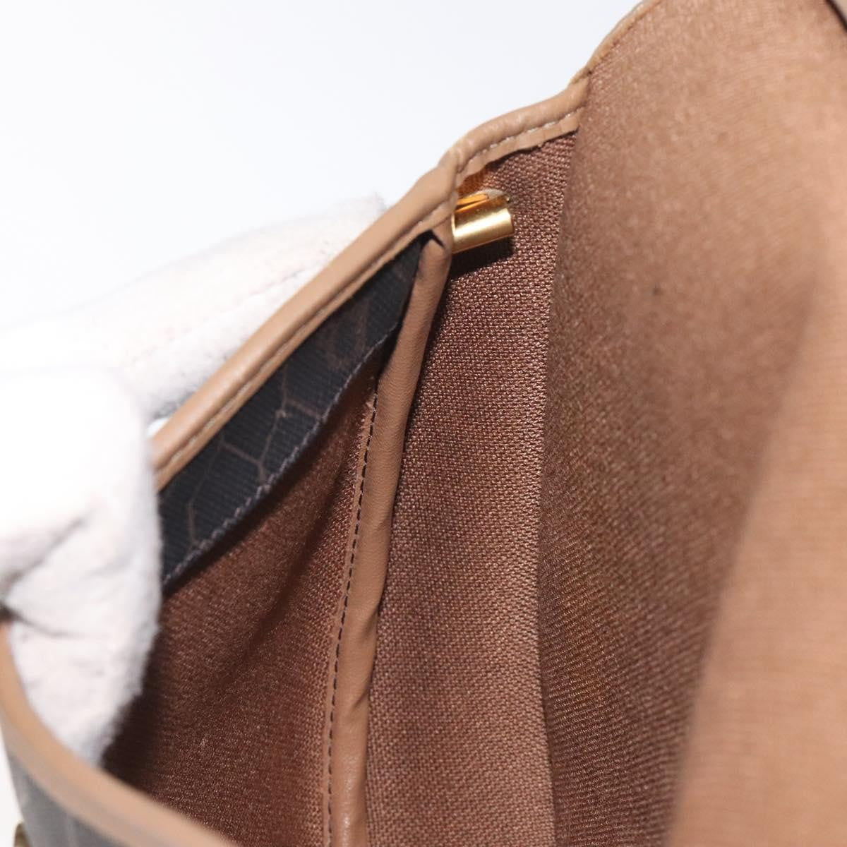 Christian Dior Vintage Honeycomb Flap Crossbody Bag Coated Canvas, BLACK, CANVAS, Crossbody bag