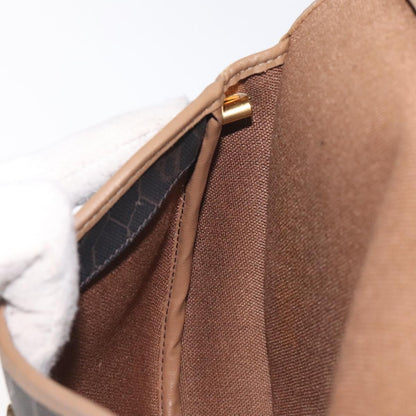 Christian Dior Vintage Honeycomb Flap Crossbody Bag Coated Canvas, BLACK, CANVAS, Crossbody bag